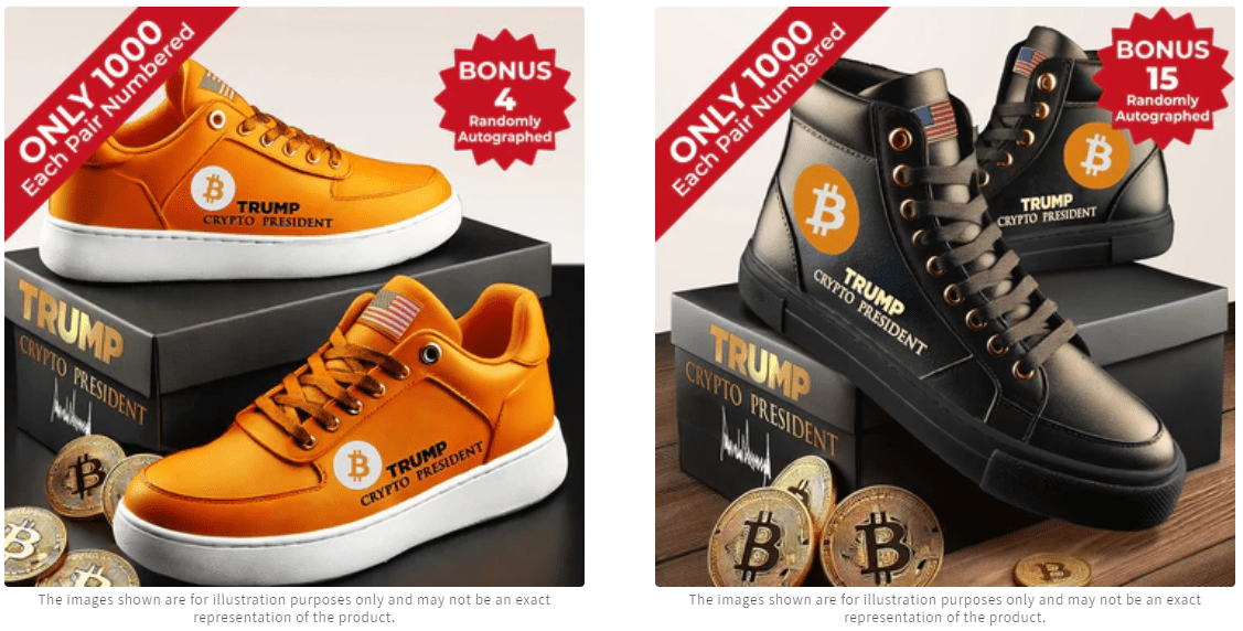 trump bitcoin sneakers