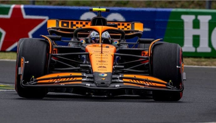 McLaren en cryptobeurs OKX vieren samen grote F1-overwinning