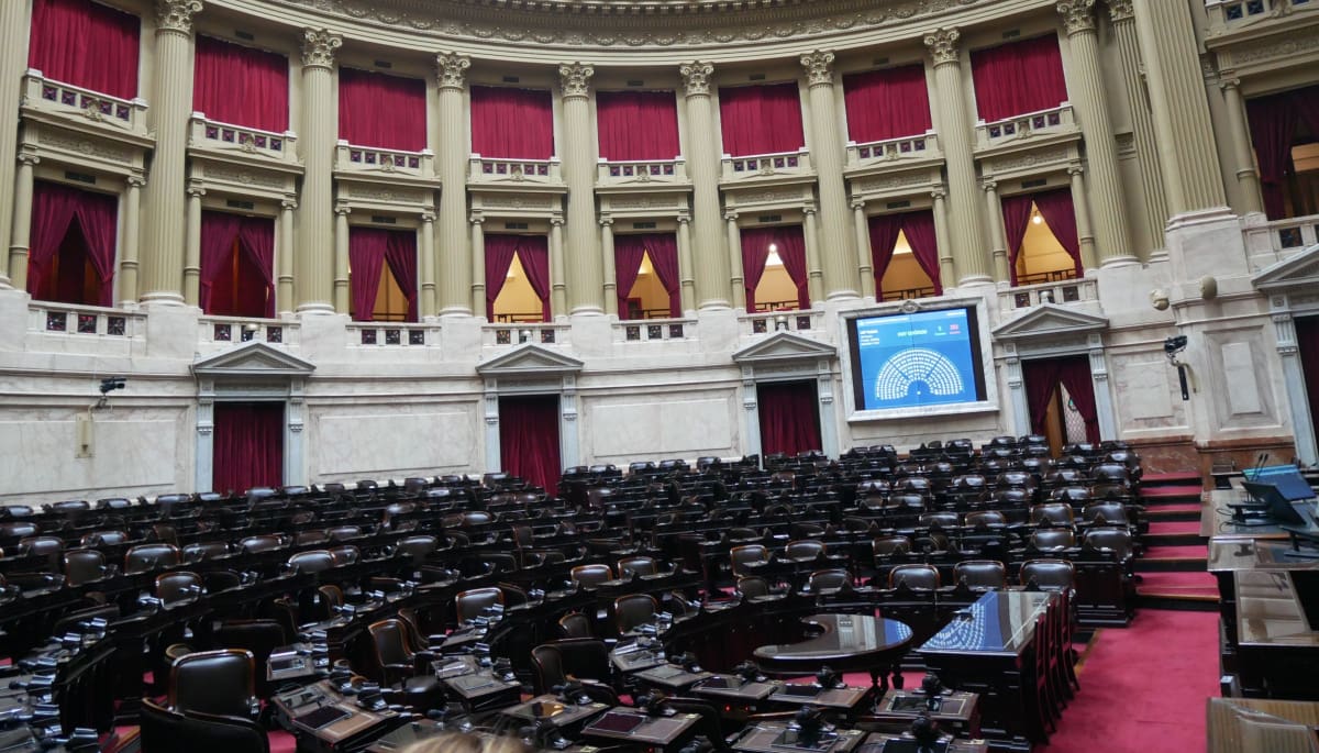 Een foto van het Argentijnse Parlement in de hoofdstad, Buenos Aires